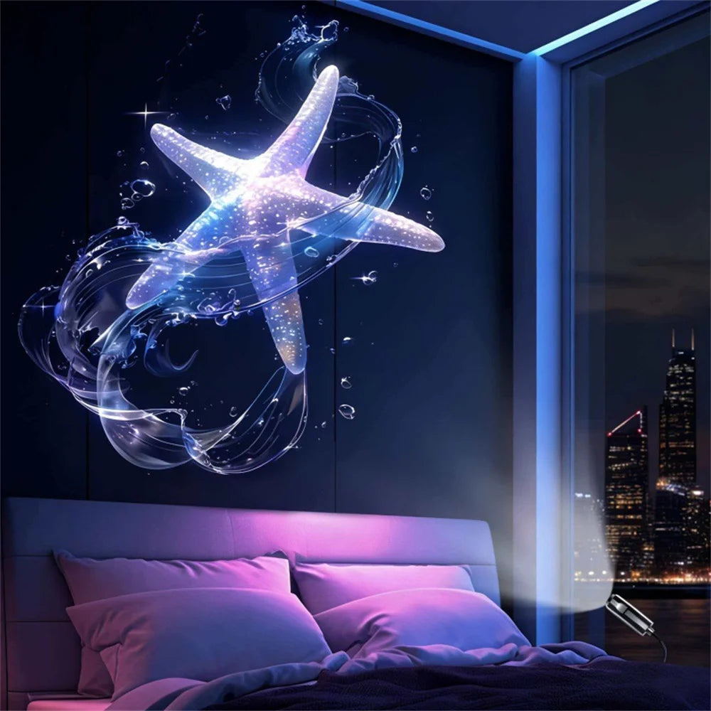 Lampă Proiector Ocean Wave – Lumină Ambient Marin pentru Poze & Decor Aesthetic