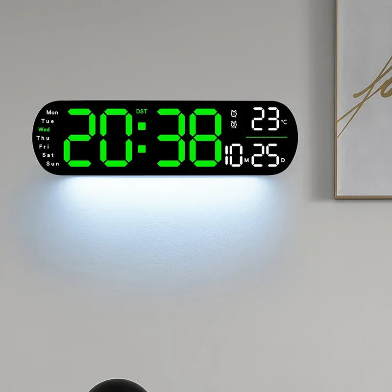 Ceas LED Modern 🔥 Ecran Mare + Temperatură & Umiditate – Control cu Telecomandă