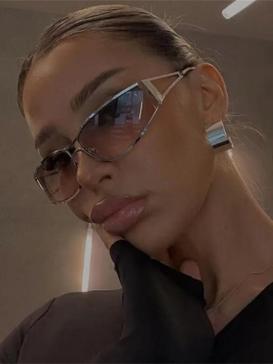 Stil Y2K 🔥 Ochelari Oversized cu Lentile Gradient – Look Modern & Îndrăzneț