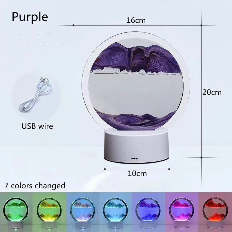 Lampă Decorativă „Quicksand” 3D – Tablou cu Nisip în Mișcare, Efect Relaxant Anti-Stres