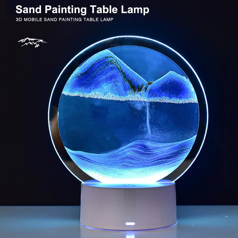 Lampă Decorativă „Quicksand” 3D – Tablou cu Nisip în Mișcare, Efect Relaxant Anti-Stres