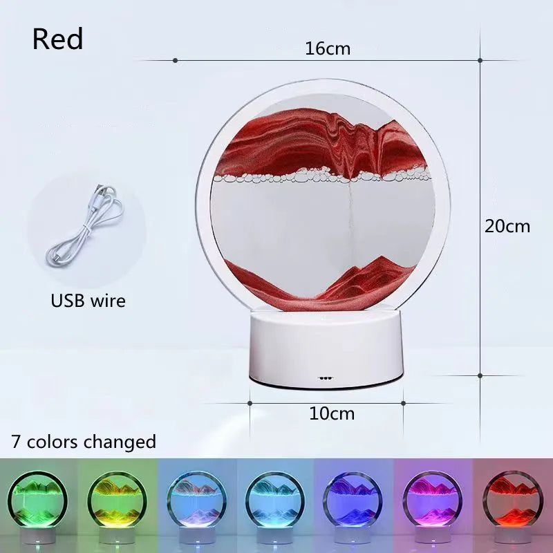 Lampă Decorativă „Quicksand” 3D – Tablou cu Nisip în Mișcare, Efect Relaxant Anti-Stres