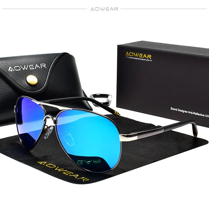 Ochelari de Soare Aviator Polarizați – Stil Clasic, Lentile HD, Protecție UV400